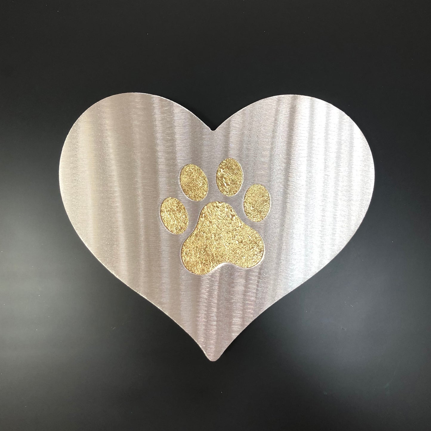 Love Heart Paw Print, Silver & Gold