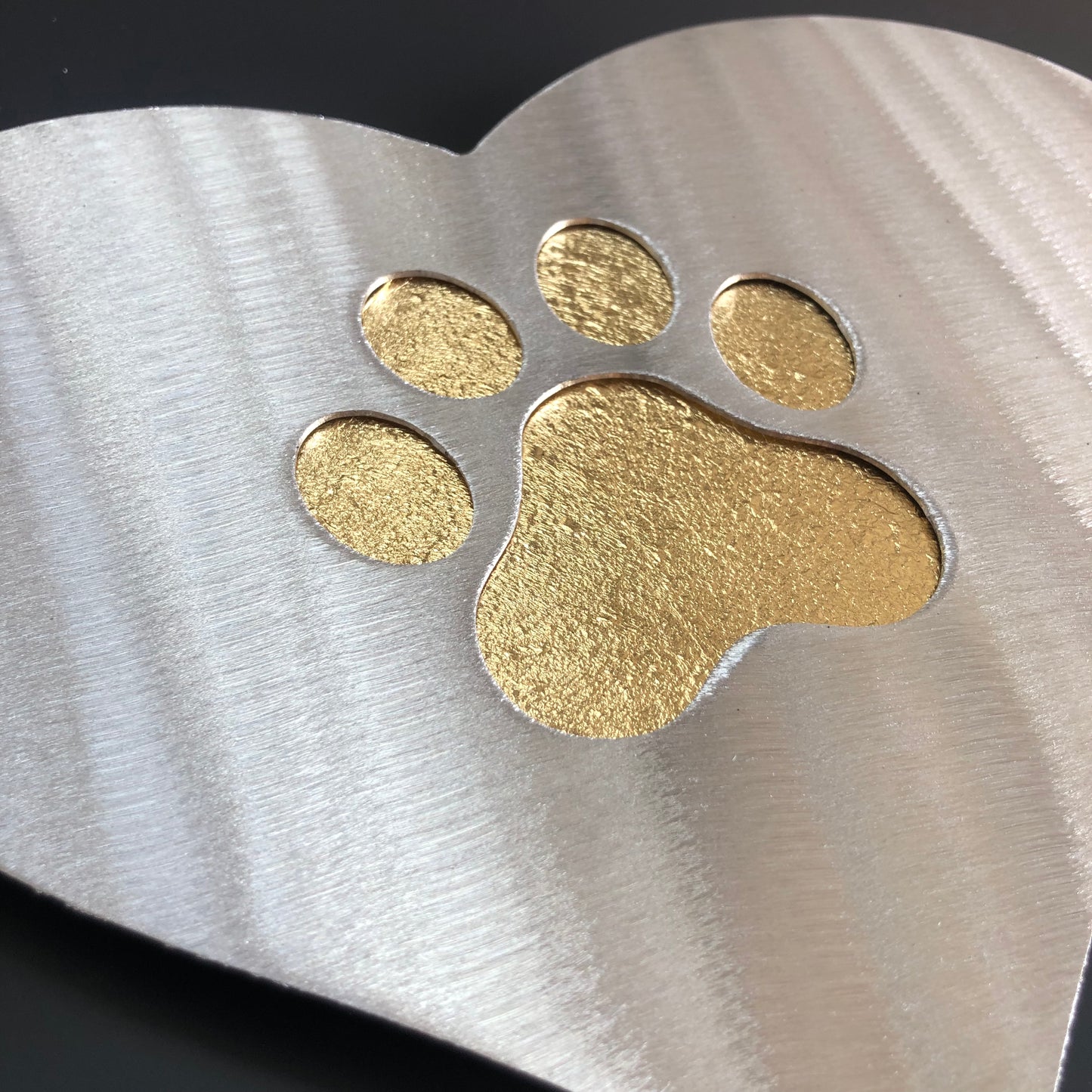 Love Heart Paw Print, Silver & Gold