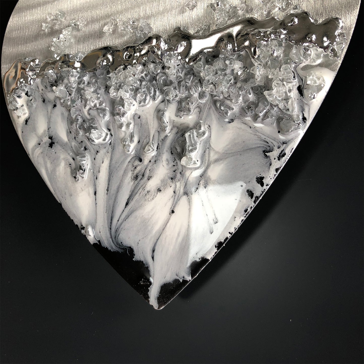 Original Crystal Heart, Small Grey, Black & White No.281